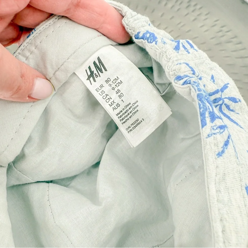 H&M Gray and Blue Patterned Hat